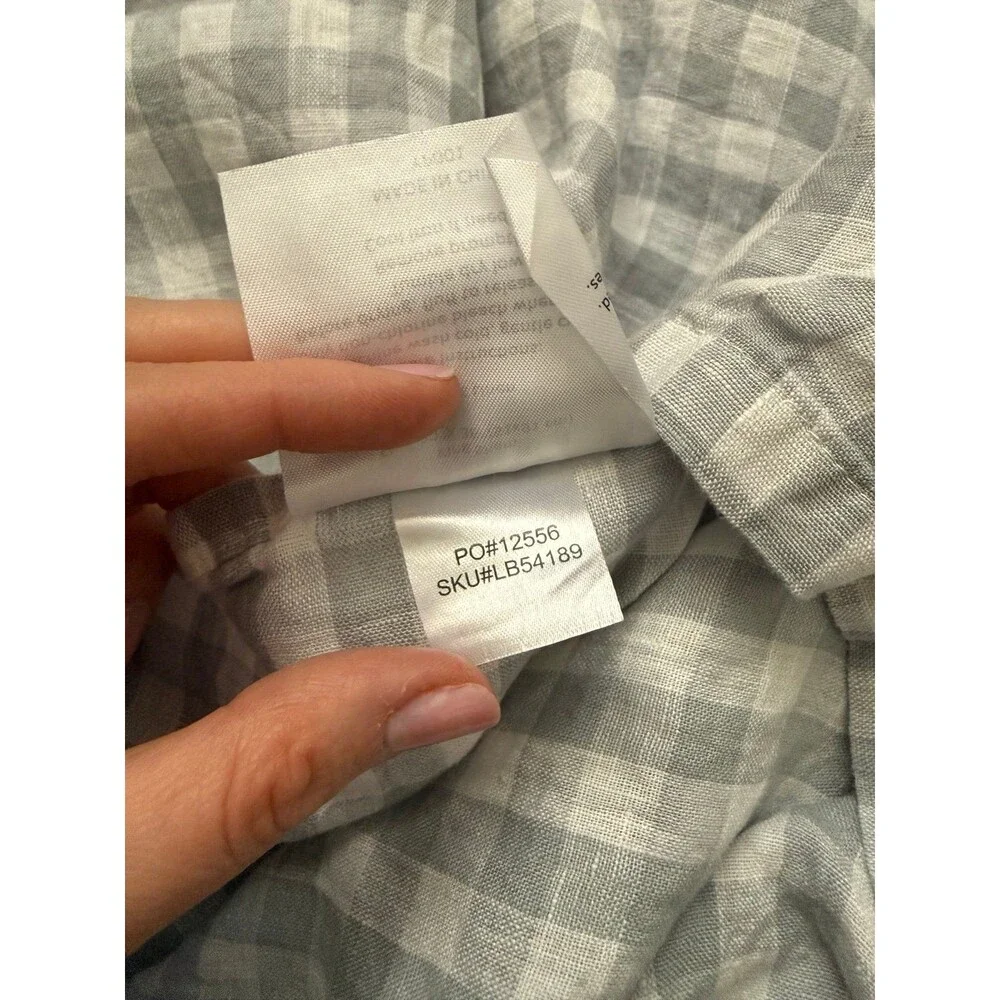 Quince Classic Organic Percale Gingham Sham Set of 2 Blue Fog Pillow Case Linen